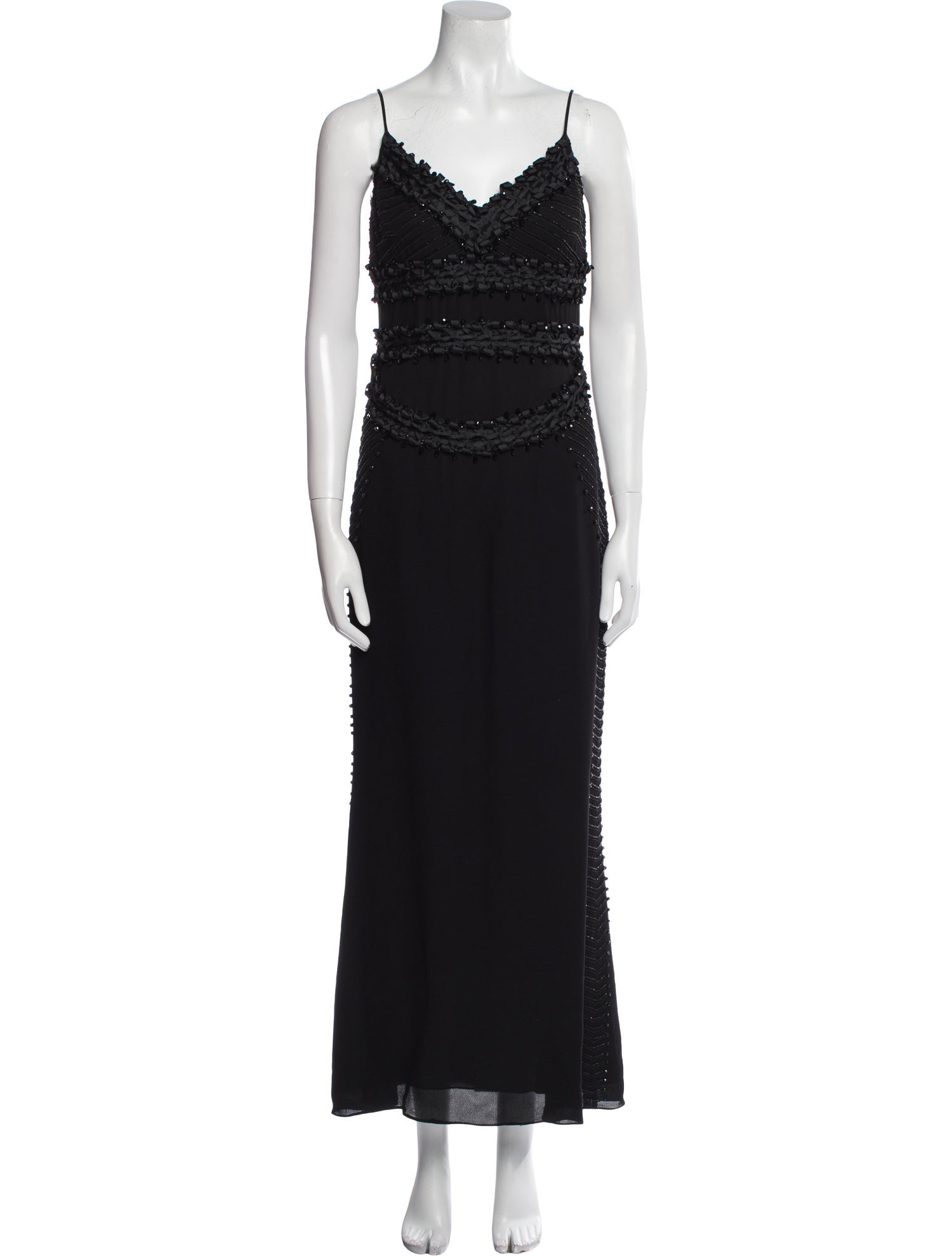Badgley Mischka V-Neck Long Dress