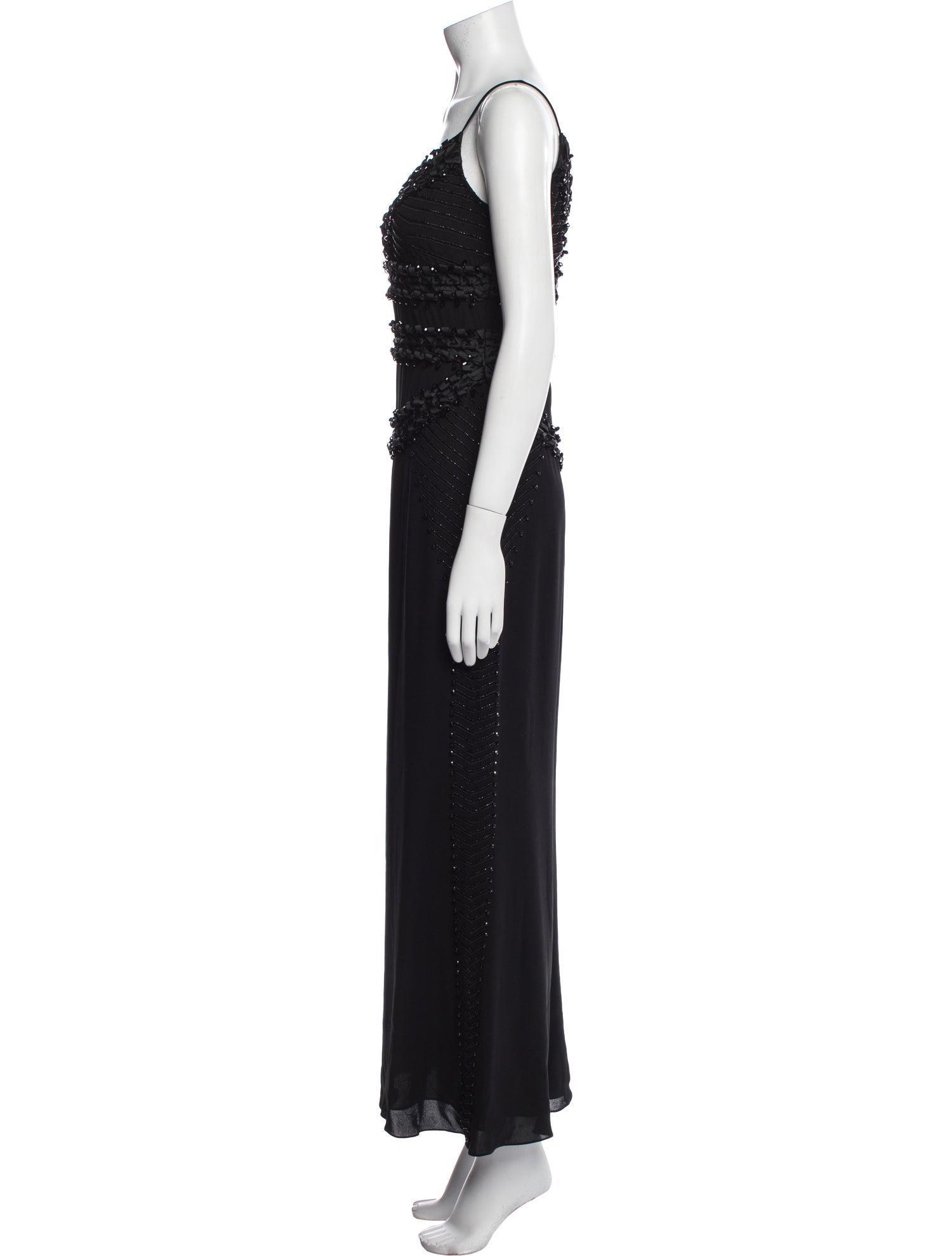 Badgley Mischka V-Neck Long Dress