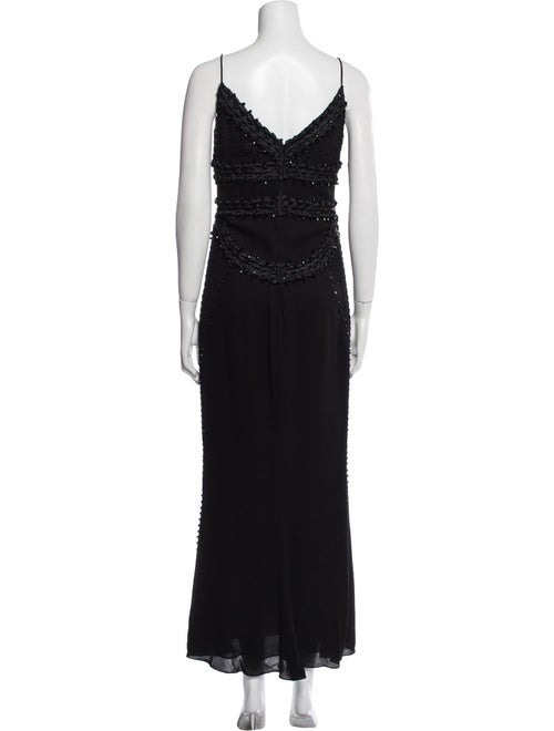 Badgley Mischka V-Neck Long Dress