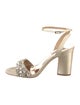Badgley Mischka Satin Crystal Embellishments Sandals