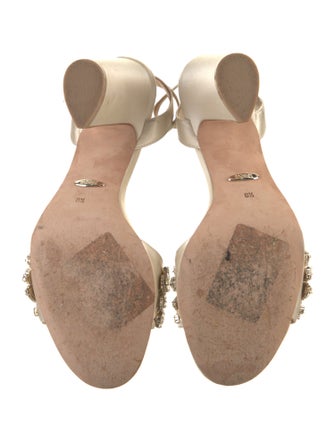 Badgley Mischka Satin Crystal Embellishments Sandals