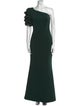 Badgley Mischka One-Shoulder Long Dress