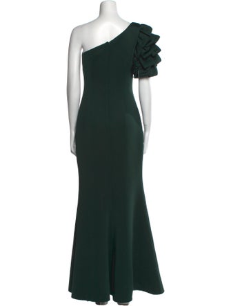 Badgley Mischka One-Shoulder Long Dress