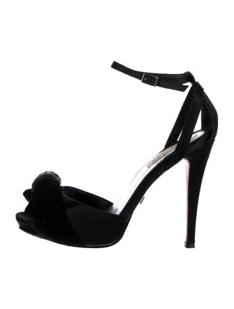 Badgley Mischka Satin Crystal Embellishments D'Orsay Pumps