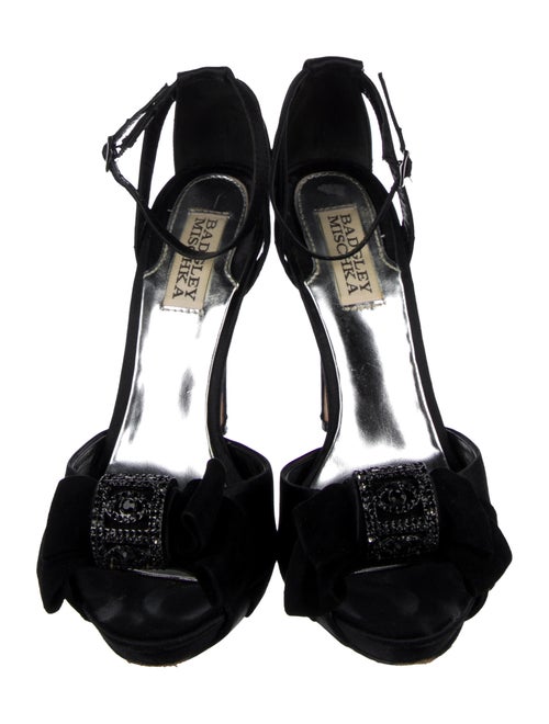 Badgley Mischka Satin Crystal Embellishments D'Orsay Pumps