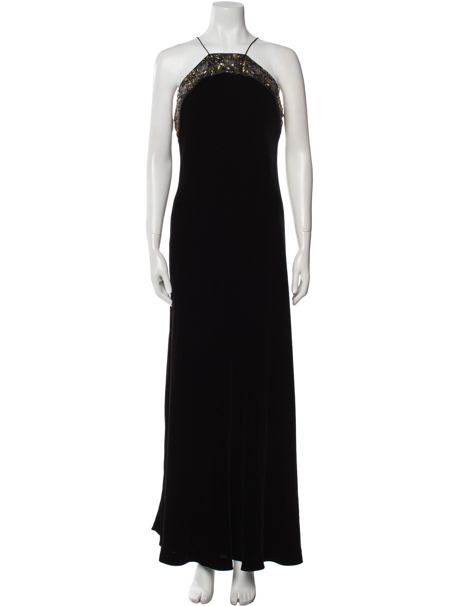 Badgley Mischka Halterneck Long Dress