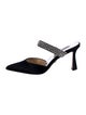 Badgley Mischka Satin Crystal Embellishments Mules