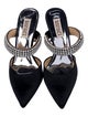 Badgley Mischka Satin Crystal Embellishments Mules