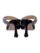 Badgley Mischka Satin Crystal Embellishments Mules