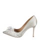Badgley Mischka Satin Crystal Embellishments Pumps