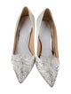 Badgley Mischka Satin Crystal Embellishments Pumps
