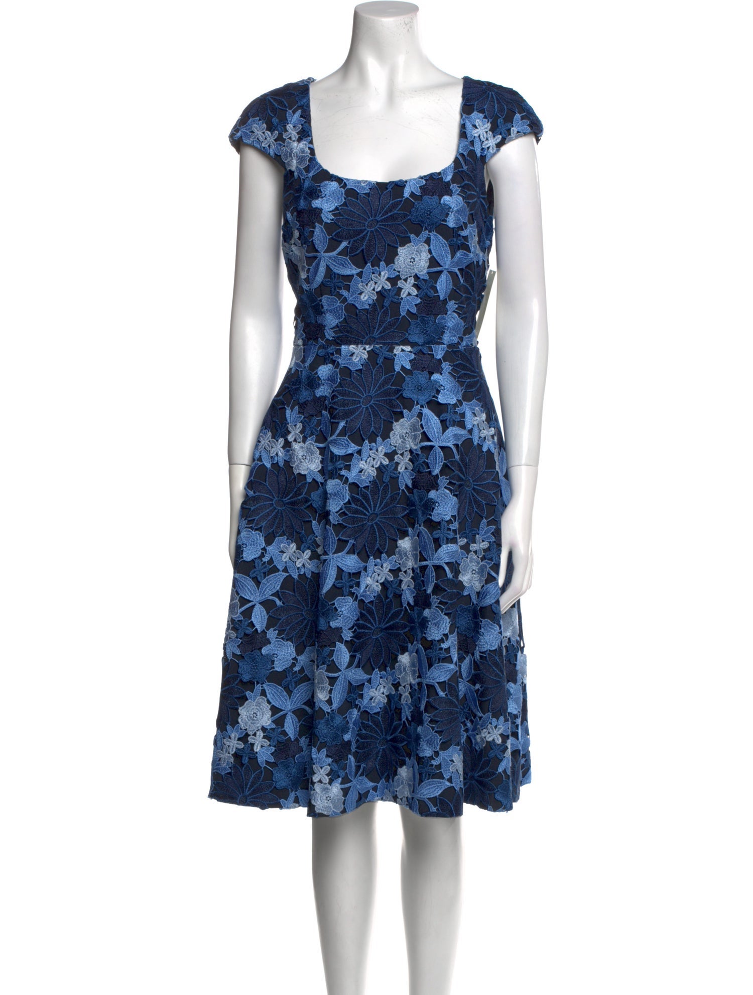 Badgley Mischka Floral Print Knee-Length Dress