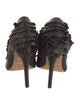 Badgley Mischka Leather Ruffle Embellishment Pumps