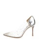 Badgley Mischka PVC Crystal Embellishments Slingback Pumps