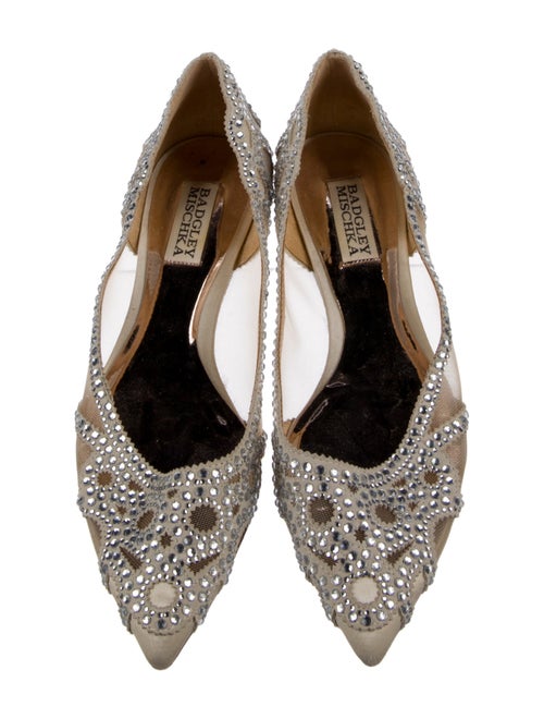 Badgley Mischka Mesh Crystal Embellishments D'Orsay Flats
