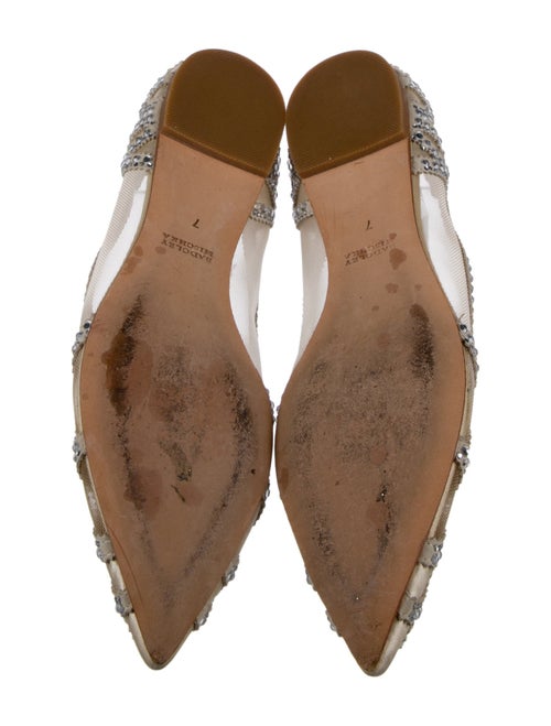 Badgley Mischka Mesh Crystal Embellishments D'Orsay Flats