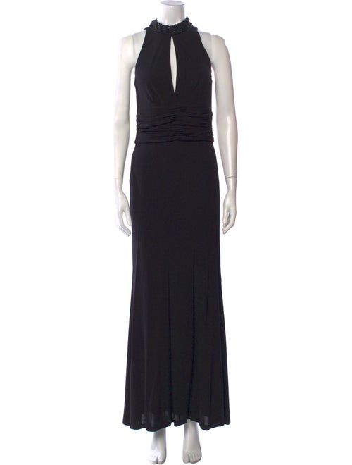 Badgley Mischka Mock Neck Long Dress