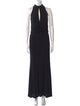 Badgley Mischka Mock Neck Long Dress