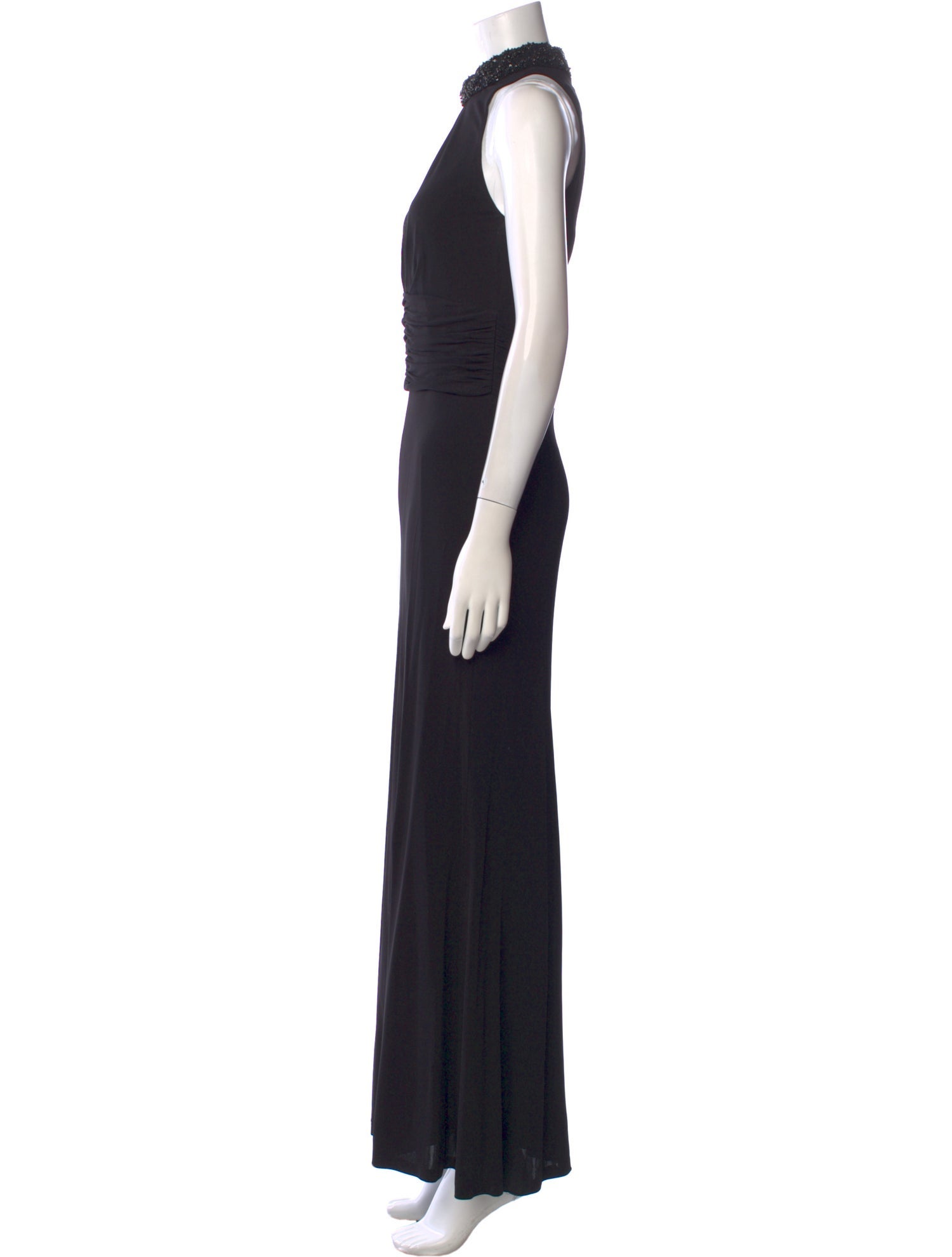 Badgley Mischka Mock Neck Long Dress