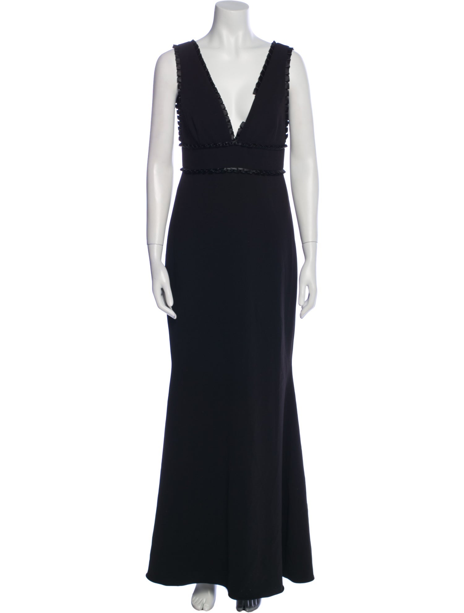 Badgley Mischka V-Neck Long Dress