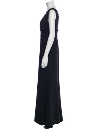 Badgley Mischka V-Neck Long Dress