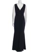 Badgley Mischka V-Neck Long Dress