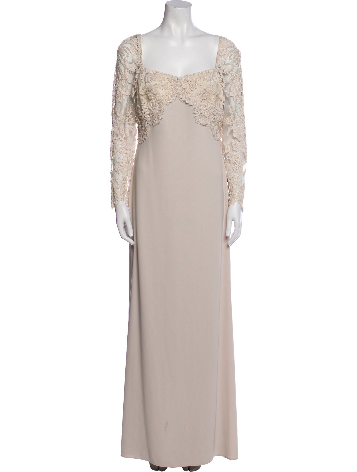 Badgley Mischka Square Neckline Long Dress