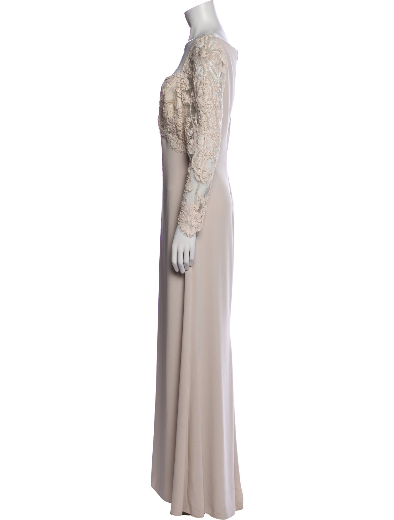 Badgley Mischka Square Neckline Long Dress