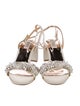 Badgley Mischka Faux Pearl Accents Satin Sandals