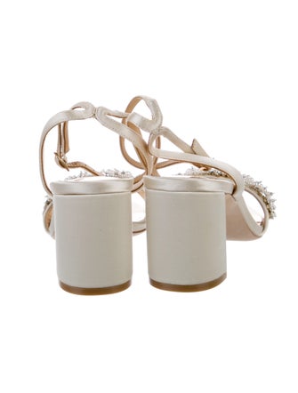 Badgley Mischka Faux Pearl Accents Satin Sandals