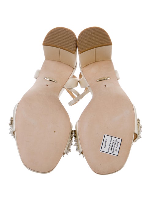 Badgley Mischka Faux Pearl Accents Satin Sandals