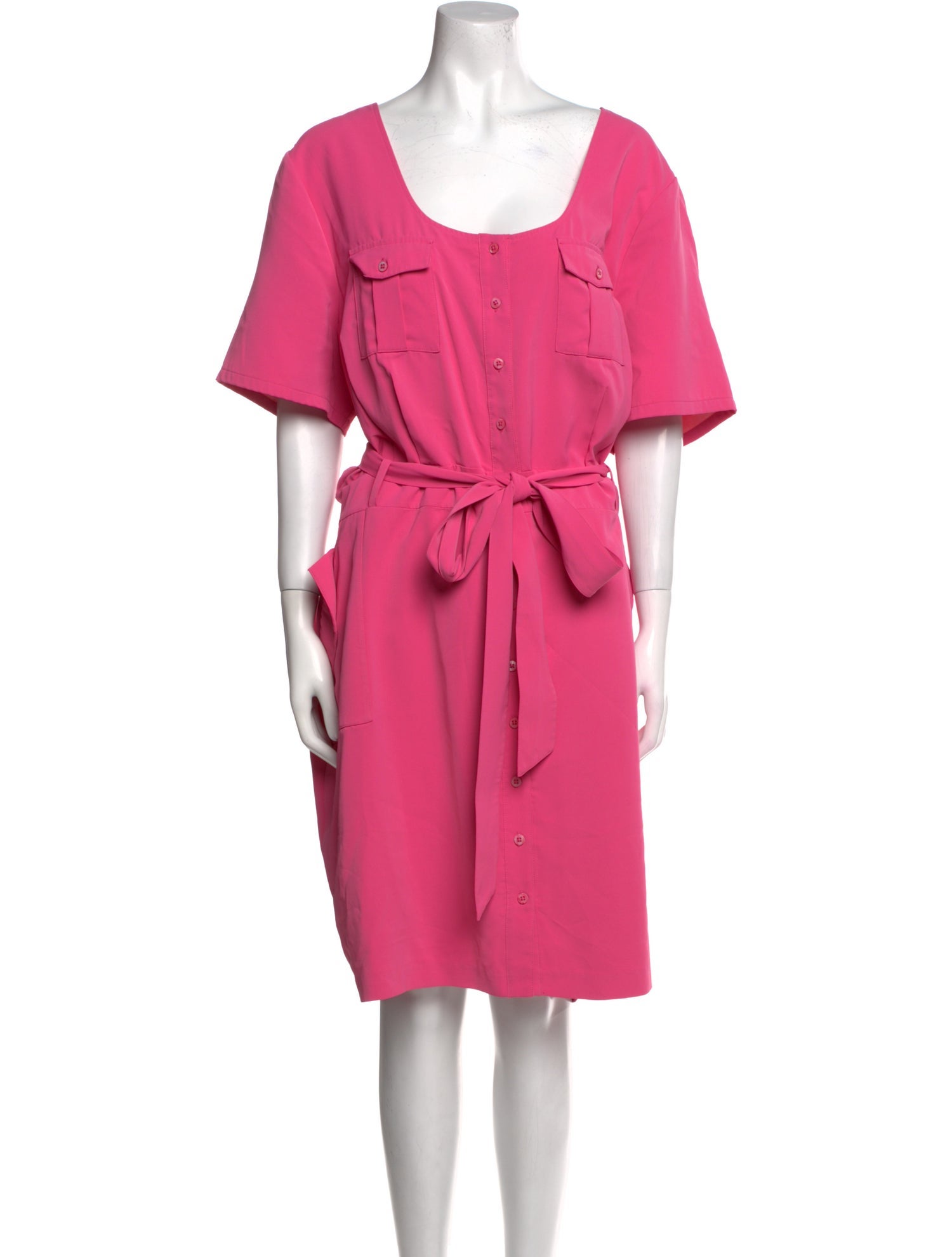 Badgley Mischka Scoop Neck Knee-Length Dress