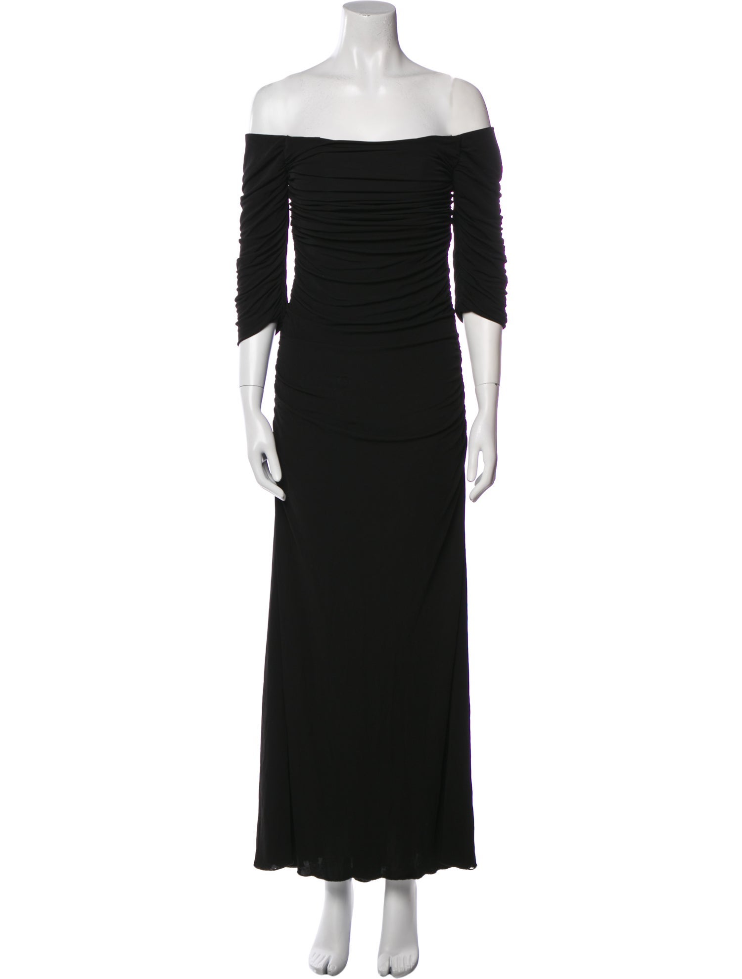 Badgley Mischka Off-The-Shoulder Long Dress