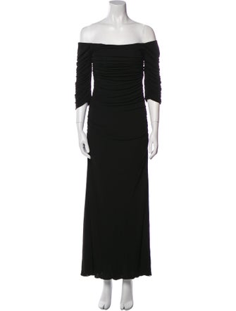 Badgley Mischka Off-The-Shoulder Long Dress
