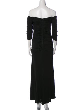 Badgley Mischka Off-The-Shoulder Long Dress
