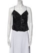 Badgley Mischka V-Neck Sleeveless Crop Top