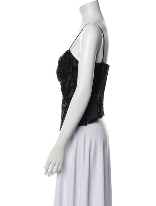 Badgley Mischka V-Neck Sleeveless Crop Top