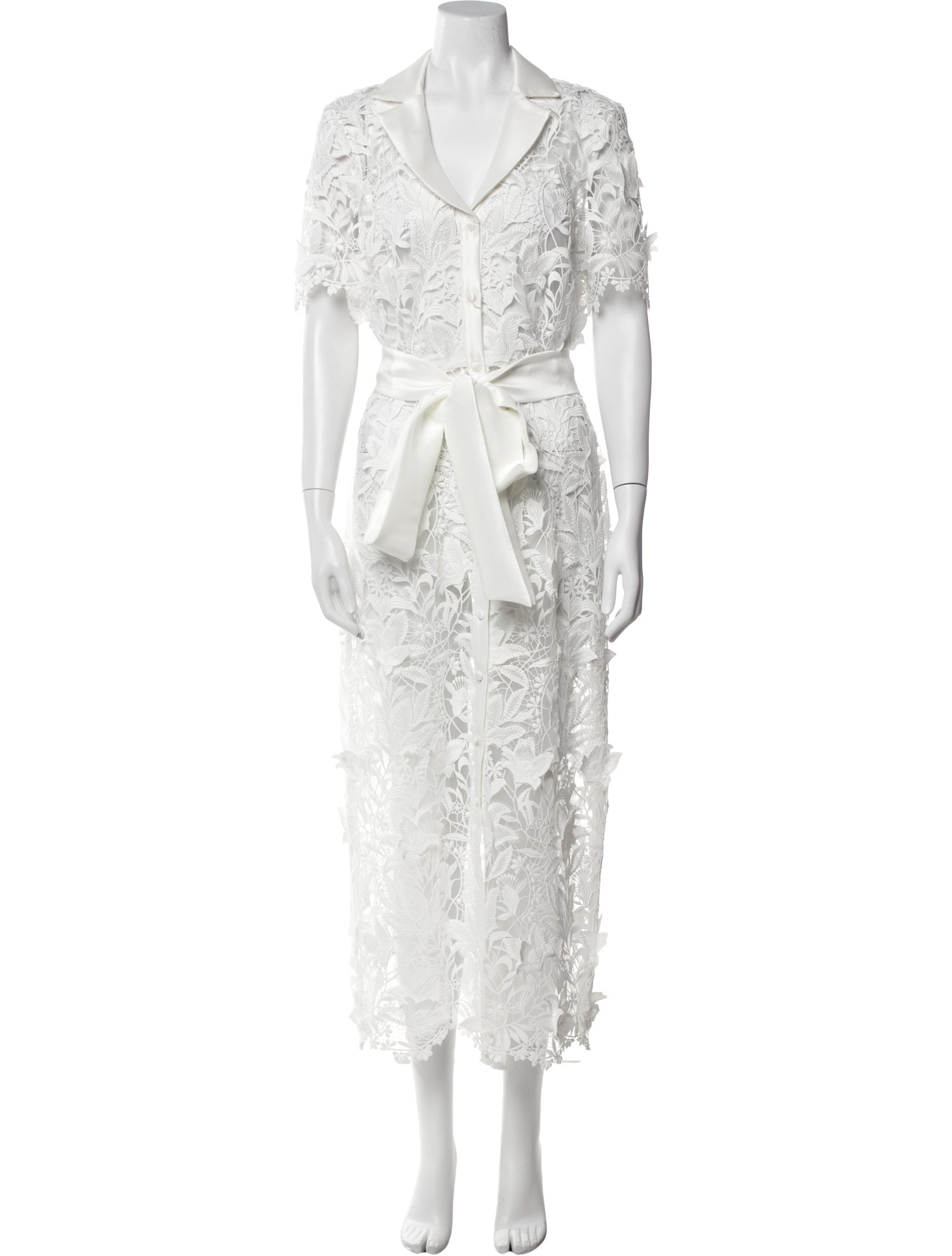 Badgley Mischka Lace Pattern Long Dress