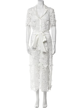 Badgley Mischka Lace Pattern Long Dress
