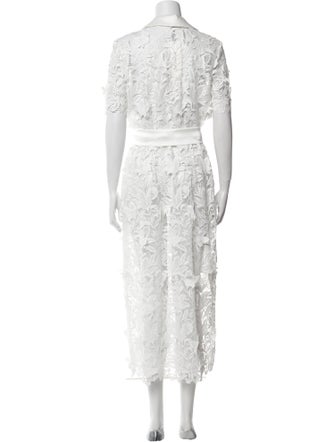 Badgley Mischka Lace Pattern Long Dress