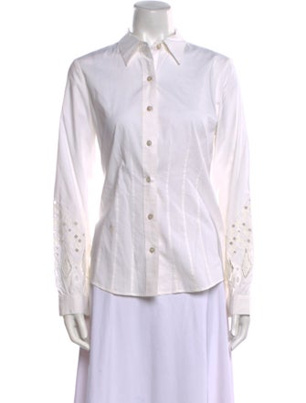 Badgley Mischka Long Sleeve Button-Up Top