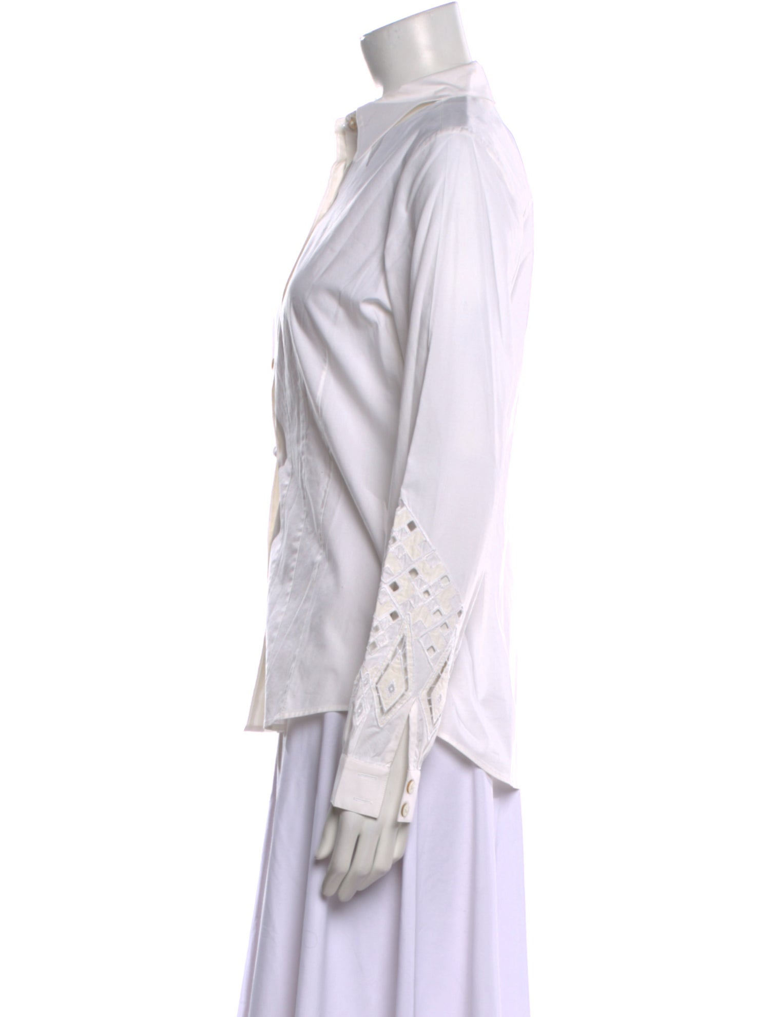 Badgley Mischka Long Sleeve Button-Up Top