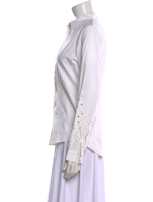 Badgley Mischka Long Sleeve Button-Up Top