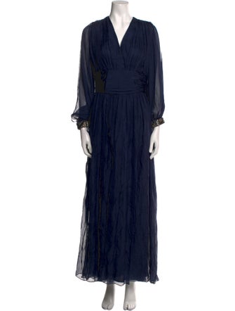 Badgley Mischka Silk Long Dress