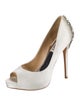 Badgley Mischka Satin Crystal Embellishments Pumps