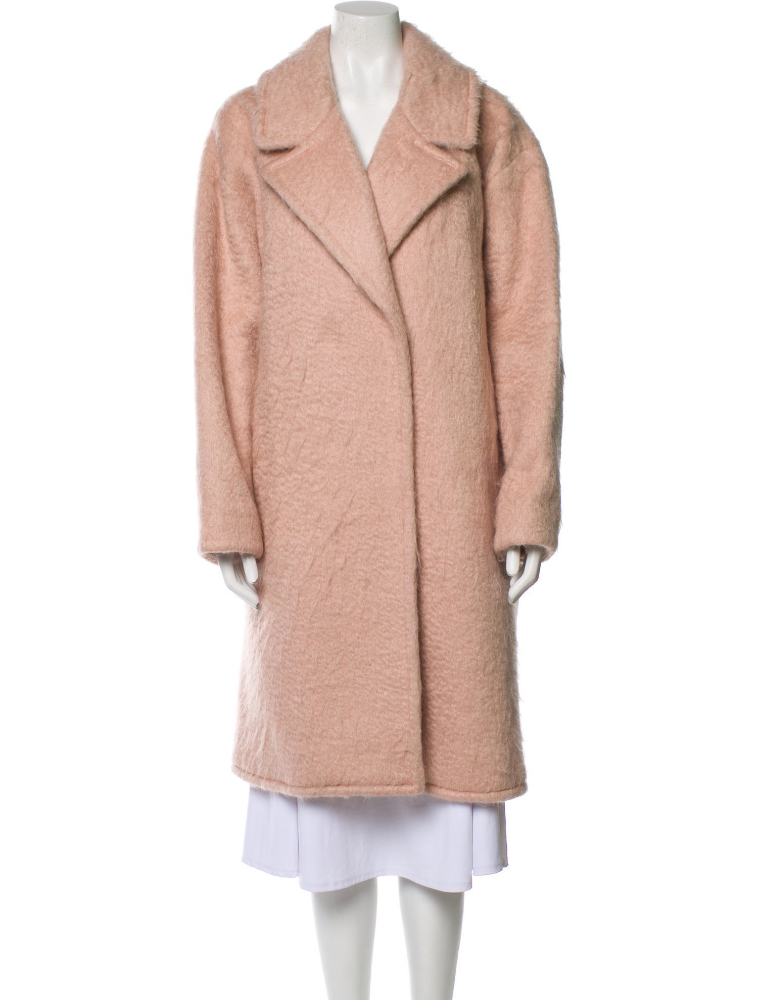Badgley Mischka Wool Faux Fur Coat