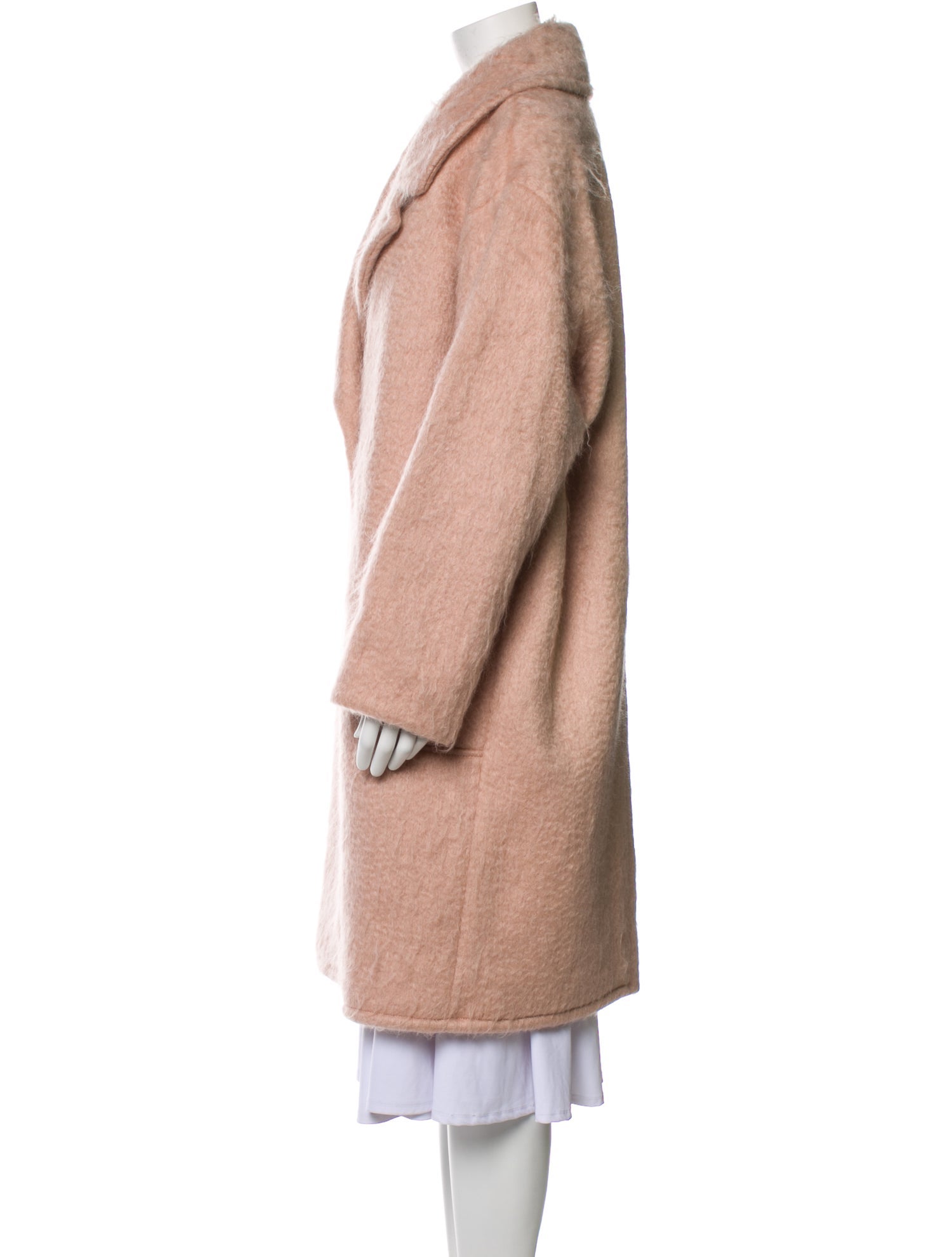 Badgley Mischka Wool Faux Fur Coat