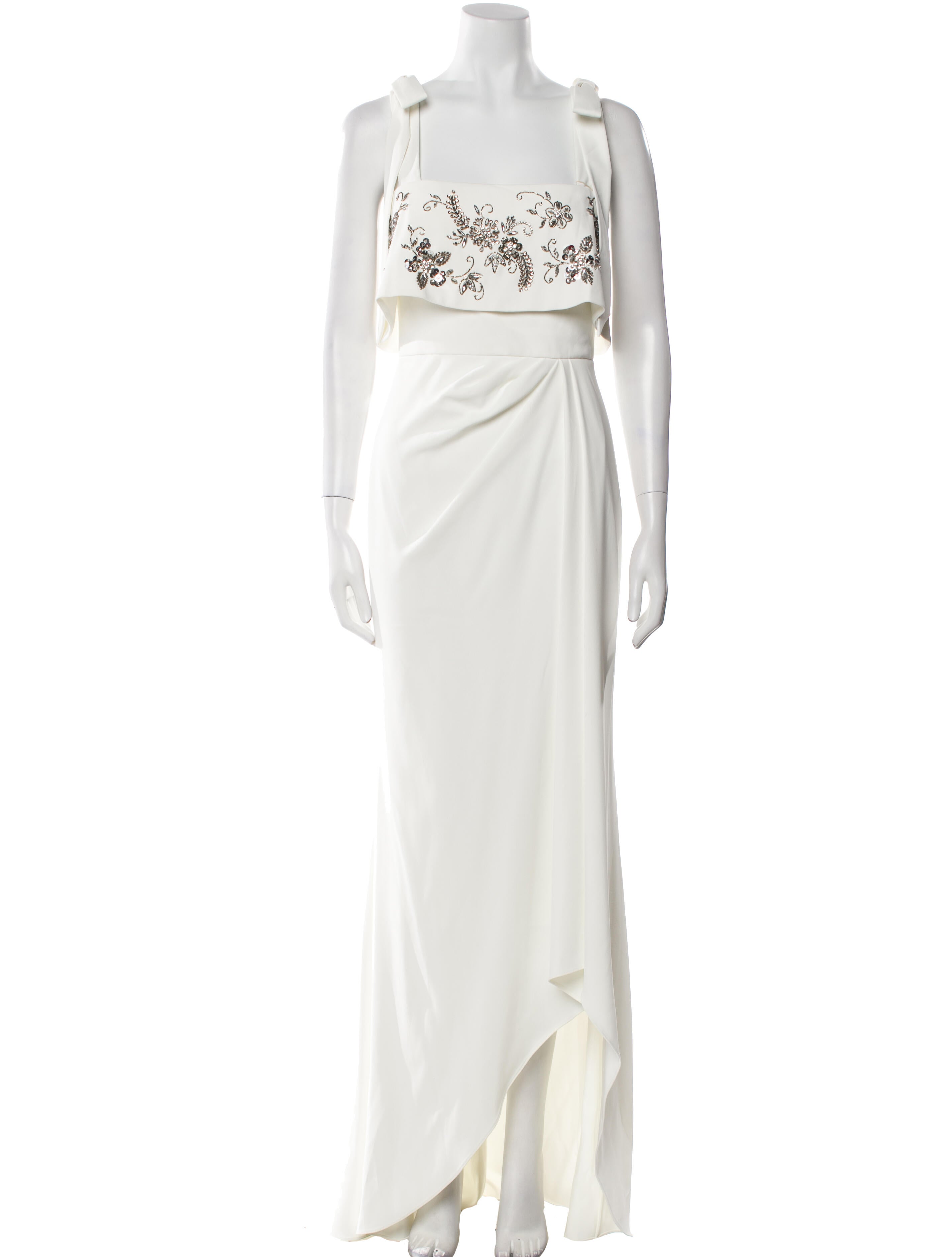 Badgley Mischka Square Neckline Long Dress w/ Tags