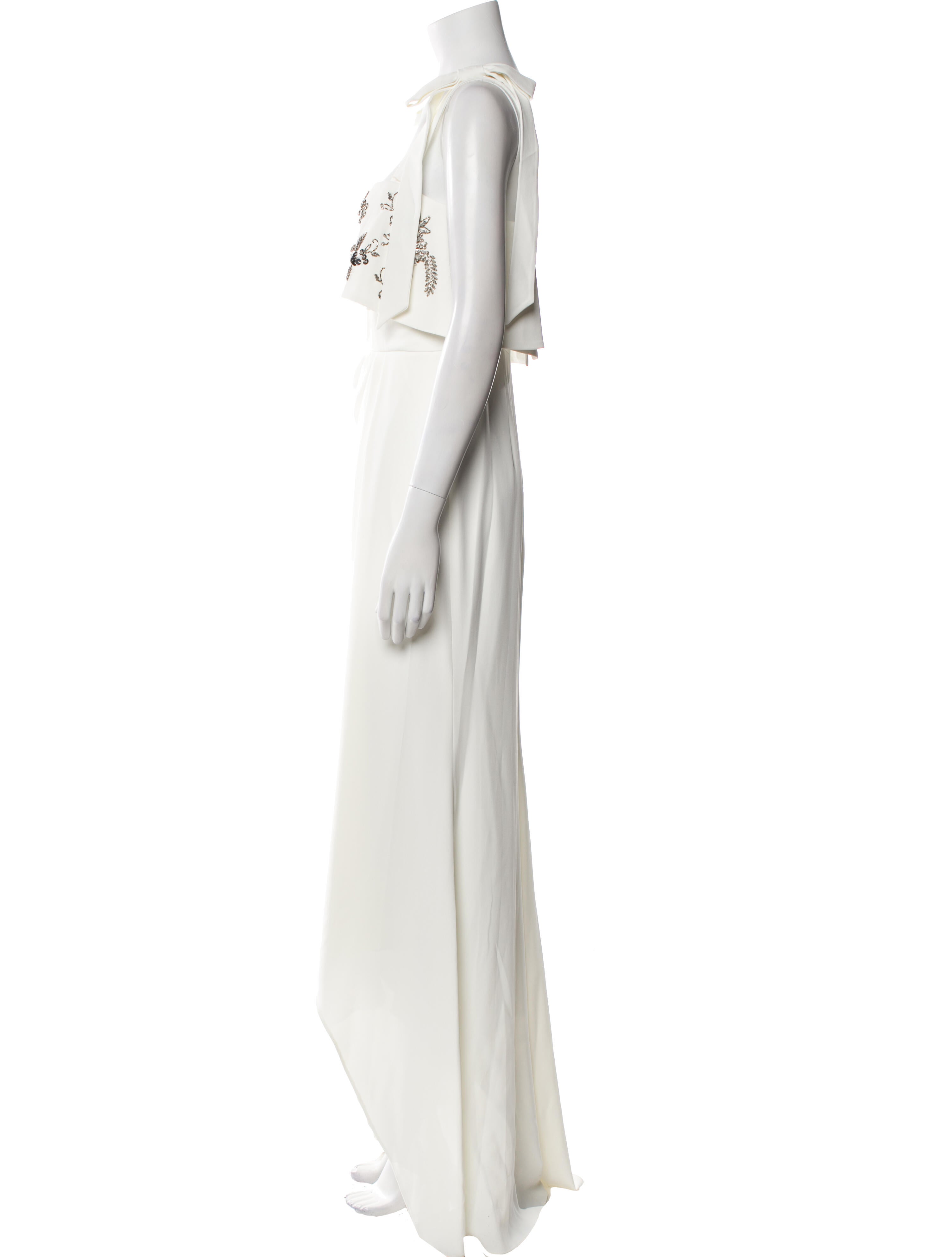 Badgley Mischka Square Neckline Long Dress w/ Tags