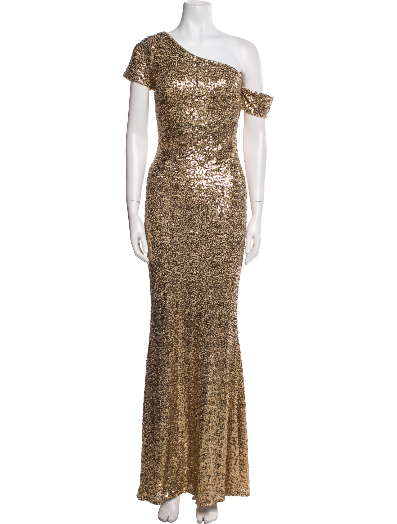 Badgley Mischka One-Shoulder Long Dress w/ Tags